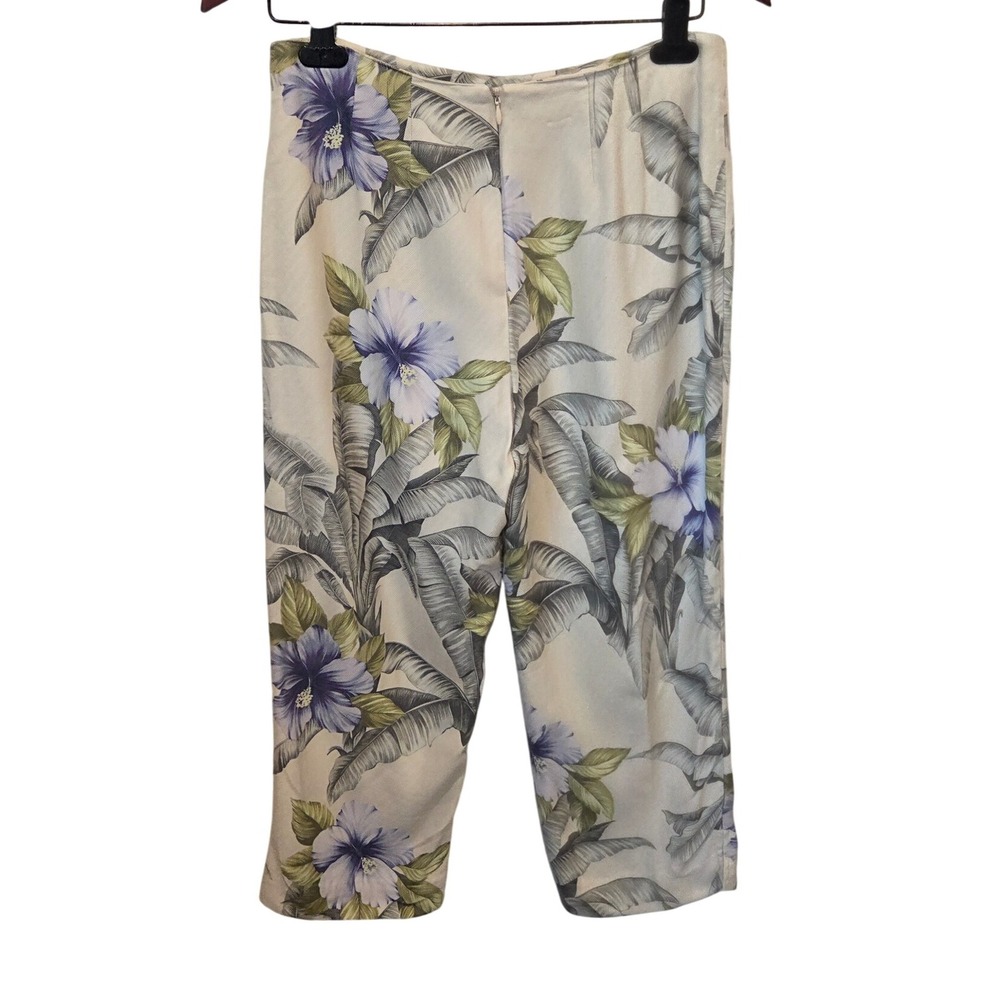 Tommy Bahama Silk Wool Tropical Floral Print Capris Pants Women Size 4